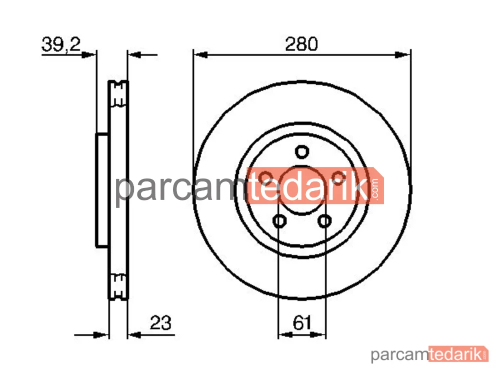 BOSCH 0986479029 | Fren Diski (Ön, 280 mm) — Chrysler PT Cruiser, Chrysler Neon II, Chrysler PT Cruiser Combi