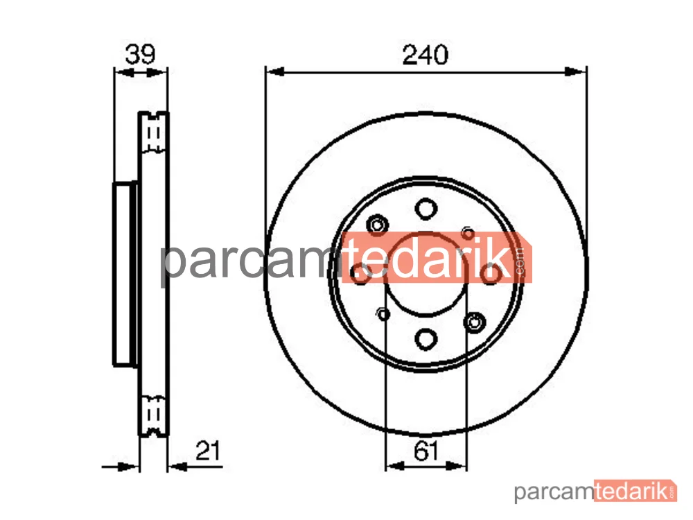 BOSCH 0986479033 | Fren Diski — Honda Logo