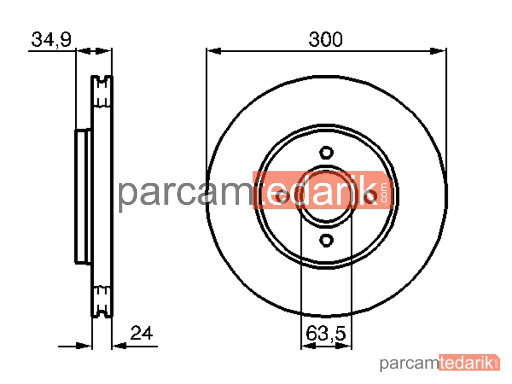 BOSCH 0986479048 | Fren Diski (Ön, 300 mm) — Ford Focus I