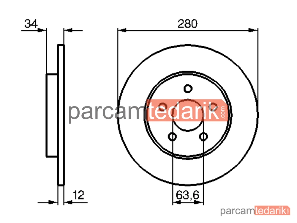 BOSCH 0986479B65 | Fren Diski (Arka)