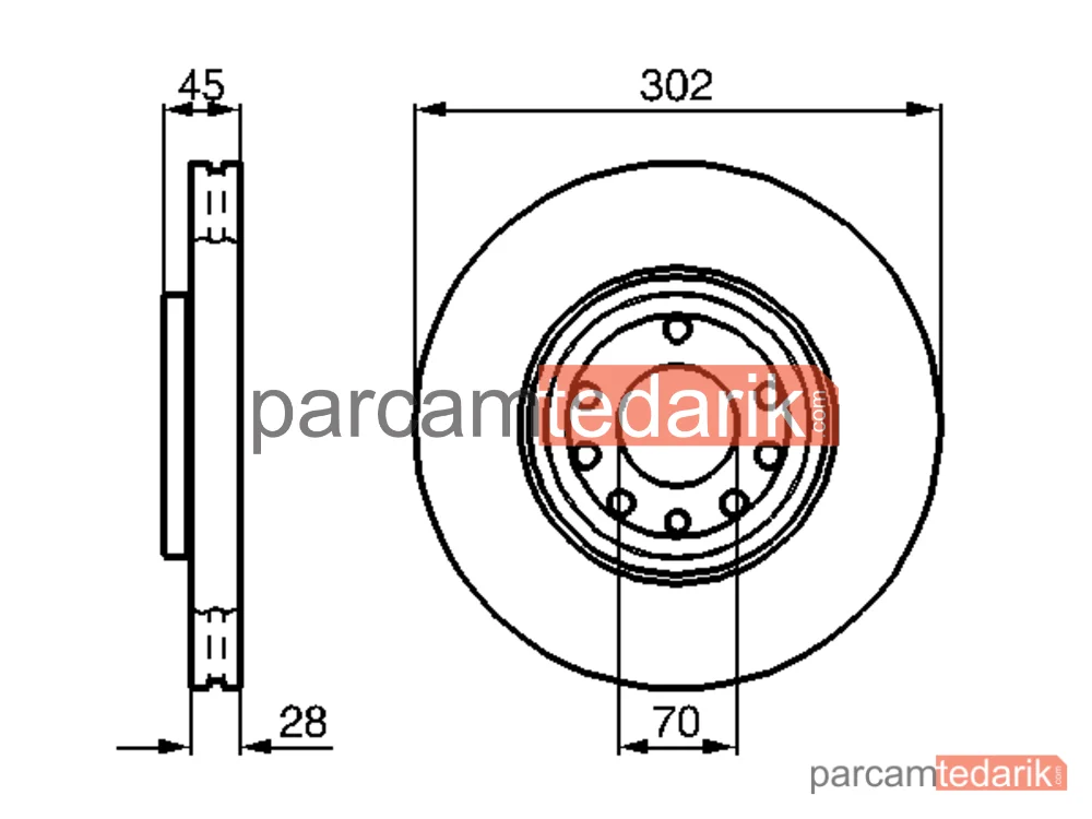 BOSCH 0986479076 | Fren Diski (Ön, 302 mm) — Saab 9-3, Saab 9-3 Cabrio, Opel Vectra C