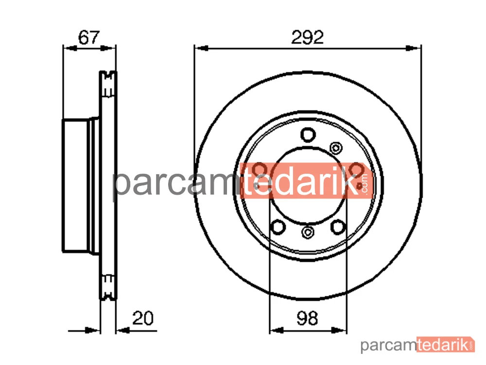 BOSCH 0986479079 | Fren Diski (Arka, 292 mm) — Porsche Boxster