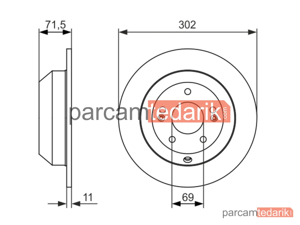 BOSCH 0986479081 | Fren Diski (Arka, 301.8 mm) — Hyundai Santa FÉ III, Hyundai Santa FÉ II, Hyundai Grand Santa FÉ
