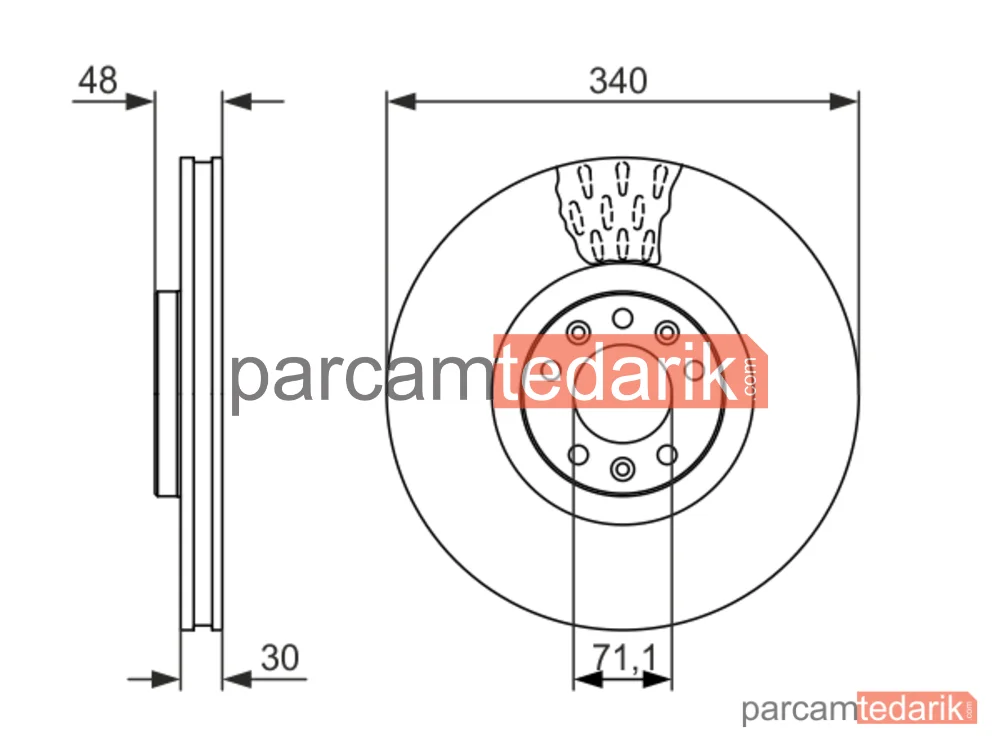 BOSCH 0986479092 | Fren Diski (Ön, 340 mm) — Peugeot 508 I, Peugeot 508 SW I, Citroen C5 III