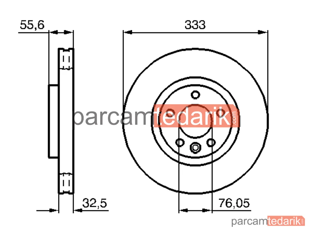 BOSCH 0986479096 | Fren Diski (Ön) — VW Transporter T5, VW Multivan T5