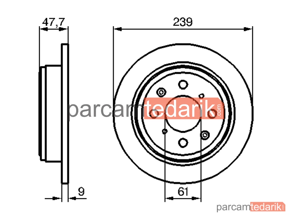 BOSCH 0986479101 | Fren Diski (Arka) — Honda Civic V, Honda Civic VI Coupe, Honda Civic VI