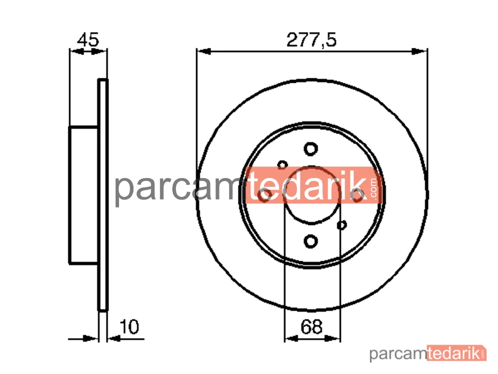 BOSCH 0986479105 | Fren Diski (Arka, 278 mm) — Nissan Primera, Nissan Primera Traveller