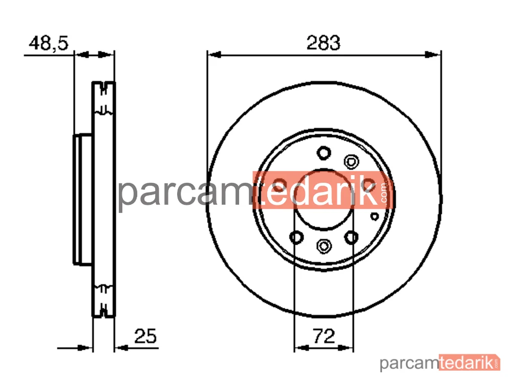 BOSCH 0986479132 | Fren Diski (Ön, 283 mm) — Mazda 6