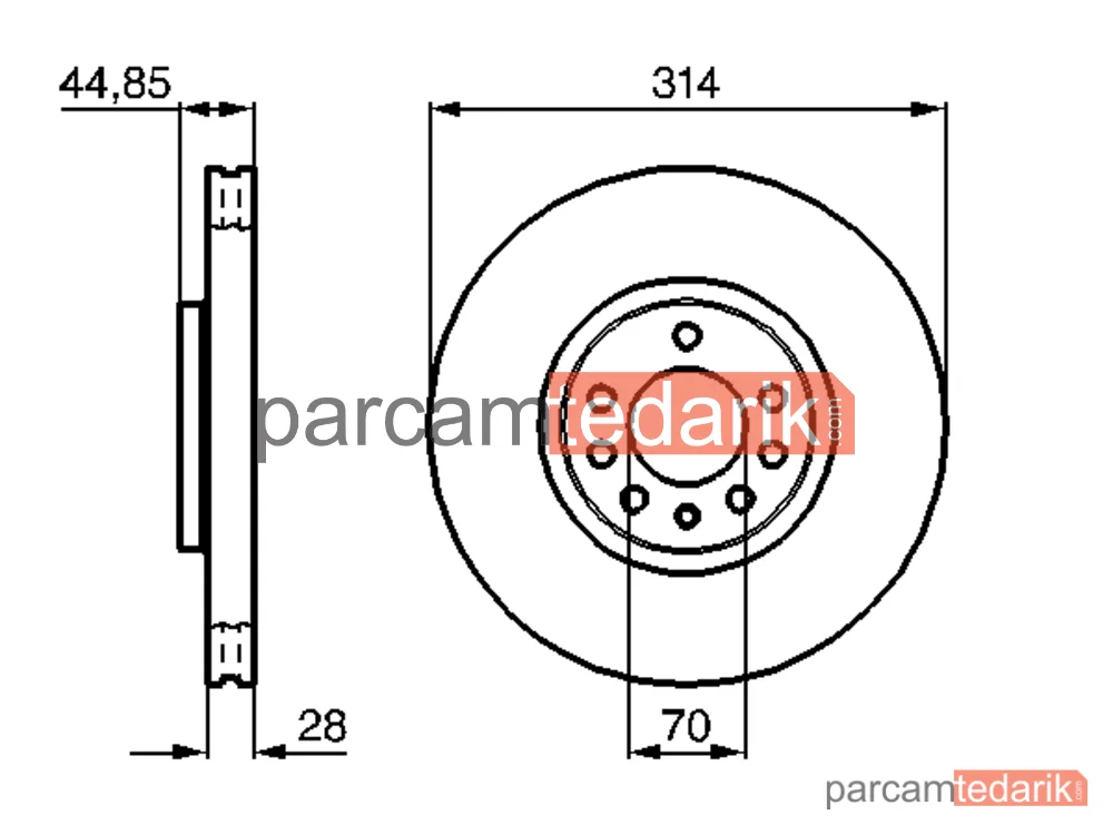 BOSCH 0986479143 | Fren Diski (Ön, 314 mm) — Saab 9-3, Saab 9-3 Cabrio, Opel Vectra C Gts