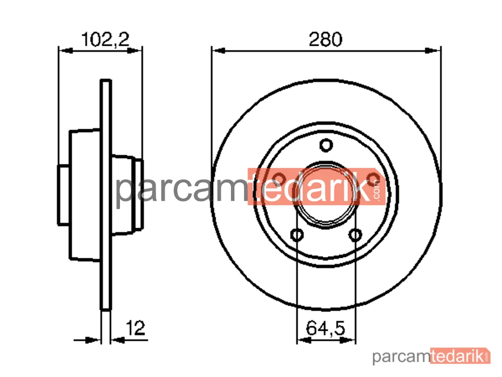 BOSCH 0986479144 | Fren Diski (Arka) — Renault Trafic II, Nissan Primastar