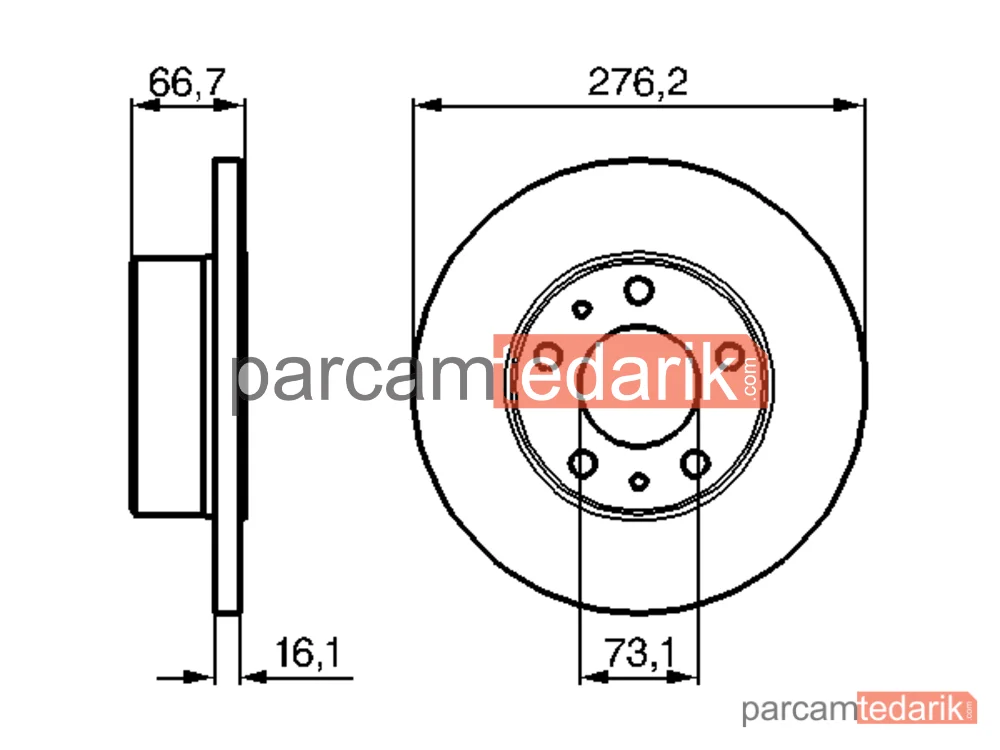 BOSCH 0986479161 | Fren Diski (Arka, 276 mm) — Iveco Daily III