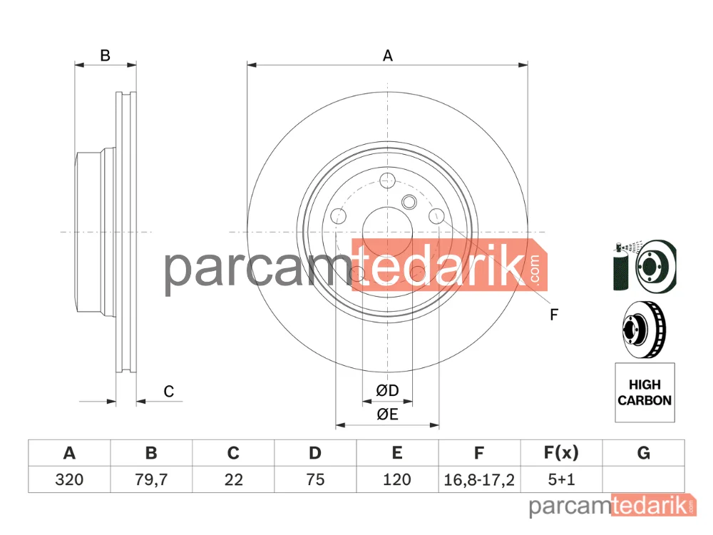 BOSCH 0986479166 | Fren Diski (Arka, 320 mm) — BMW X3