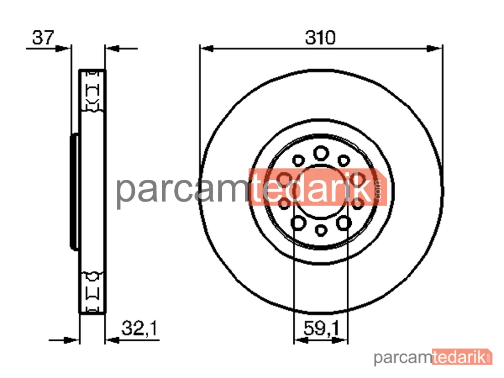 BOSCH 0986479168 | Fren Diski (Ön, 310 mm) — Citroen C8, Lancia Phedra, Fiat Ulysse