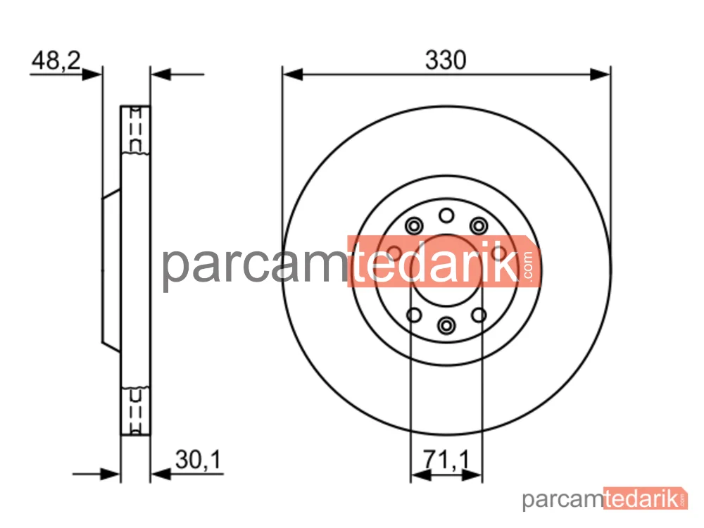 BOSCH 0986479192 | Fren Diski (Ön, 330 mm) — Peugeot 607, Peugeot 407, Peugeot 407 Coupe