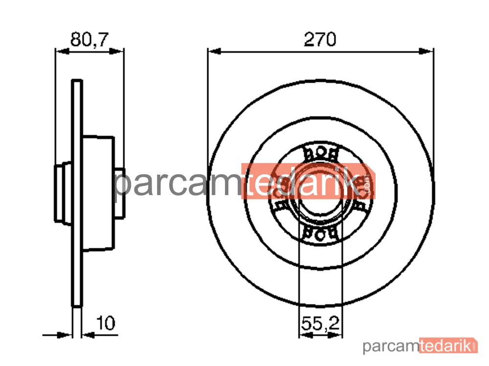 BOSCH 0986479196 | Fren Diski (Arka, 270 mm) — Renault Scénic II, Renault Megane II, Renault Megane II Kombi