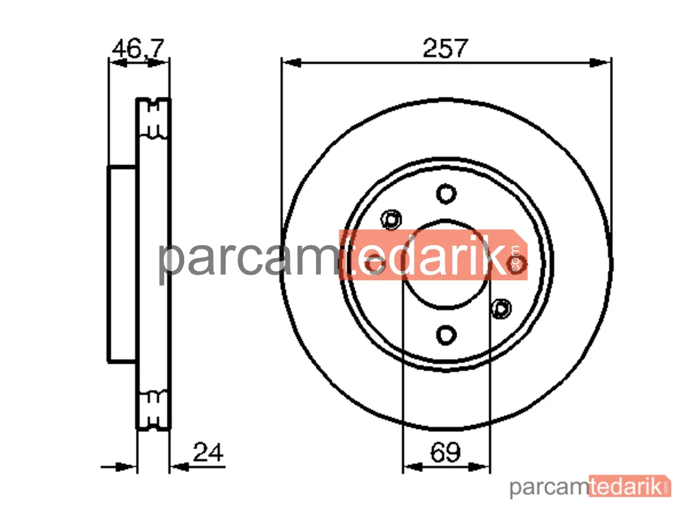 BOSCH 0986479207 | Fren Diski (Ön, 22.1 mm) — Hyundai Elantra III, Hyundai Matrix