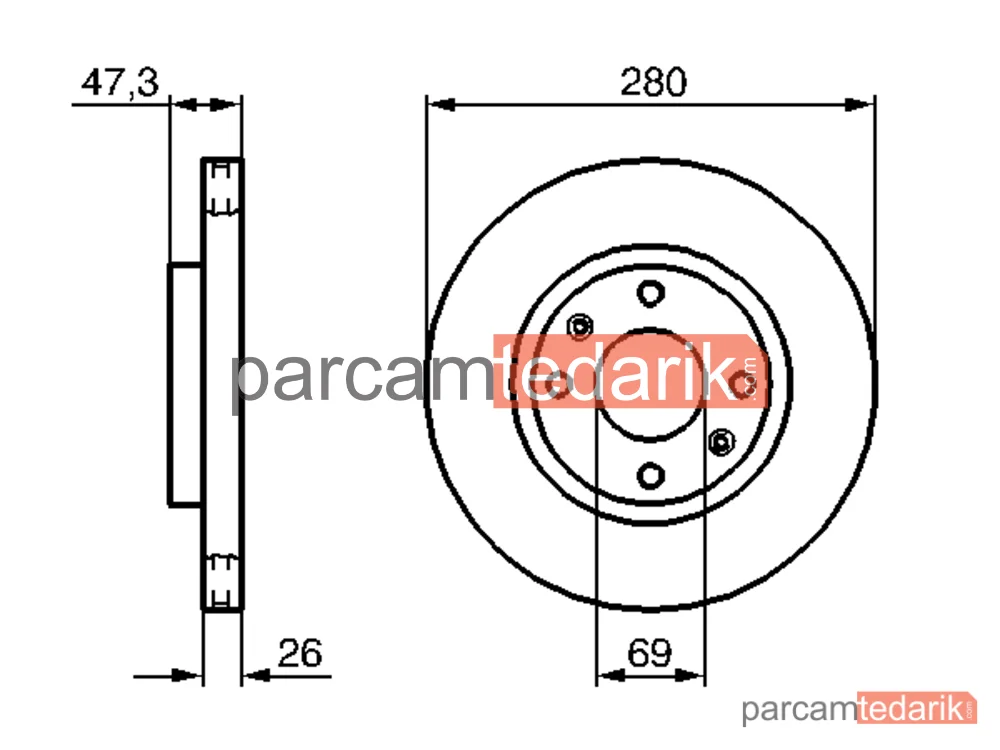 BOSCH 0986479229 | Fren Diski (Ön, 280 mm) — Hyundai Elantra III, Kia Magentis I
