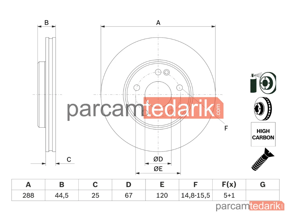 BOSCH 0986479234 | Fren Diski (288 mm) — Mercedes-Benz B-Serisi, Mercedes-Benz A-Serisi
