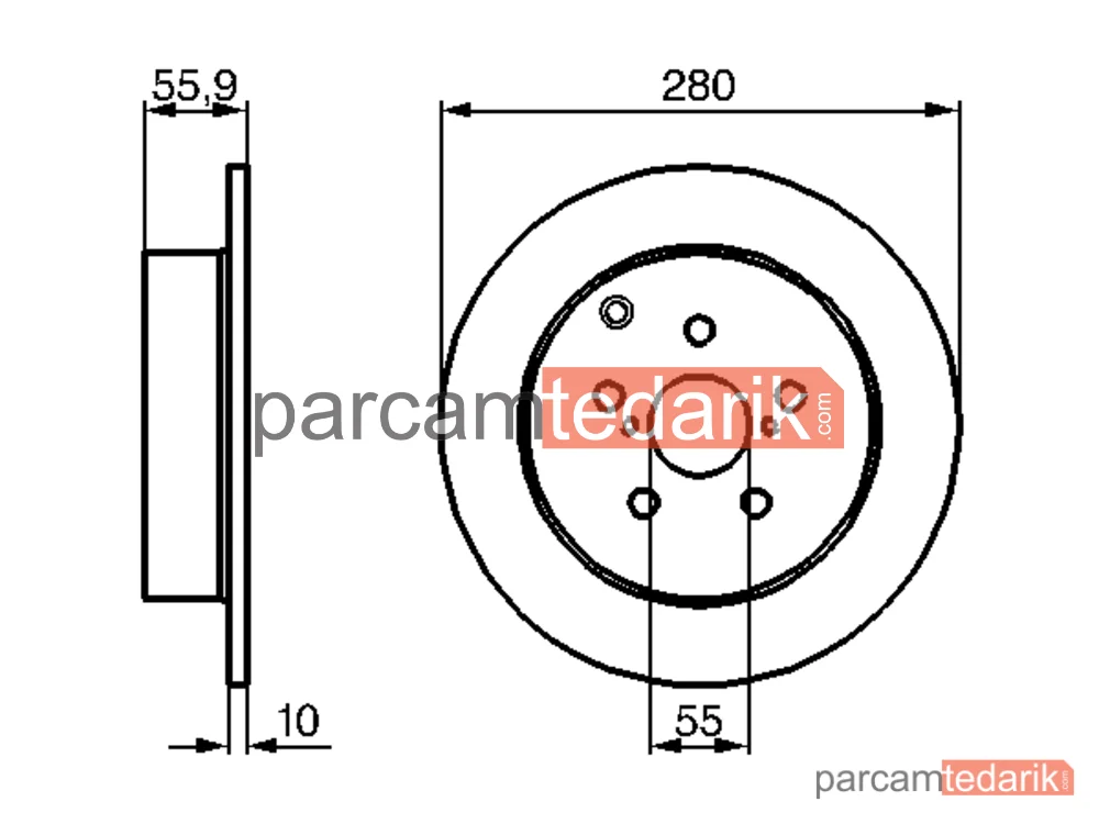 BOSCH 0986479242 | Fren Diski (Arka) — Toyota Avensis