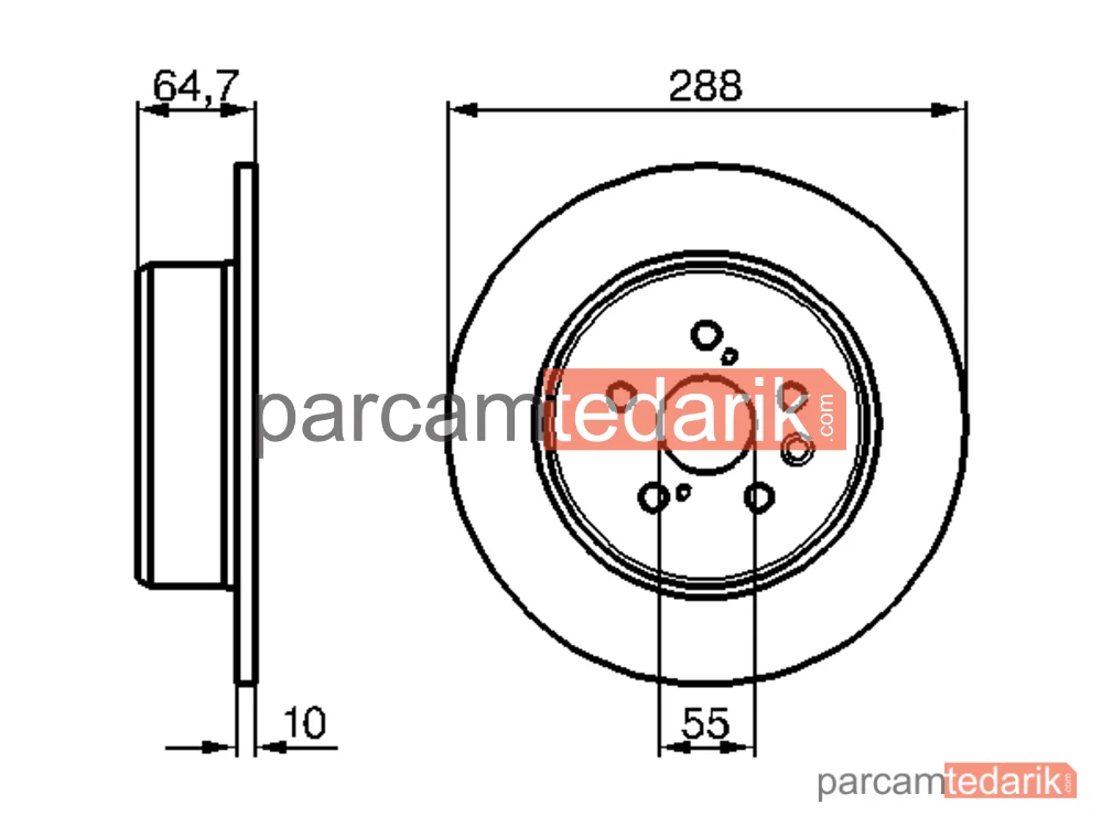 BOSCH 0986479243 | Fren Diski (Arka) — Toyota Avensis, Toyota Avensis Liftback