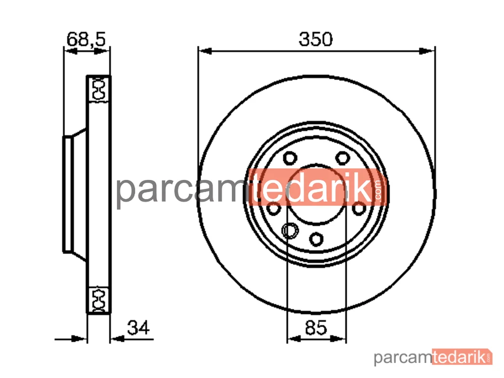 BOSCH 0986479251 | Fren Diski — Audi Q7, Porsche Cayenne, VW Touareg