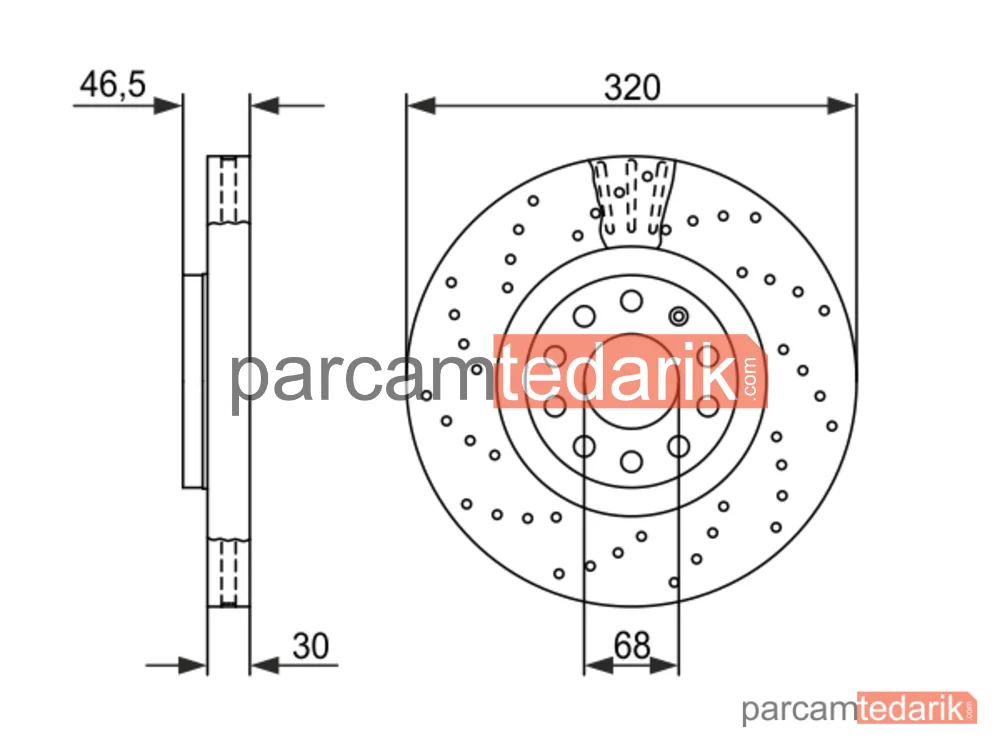 BOSCH 0986479258 | Fren Diski (Ön, 320 mm) — Audi A4 B7