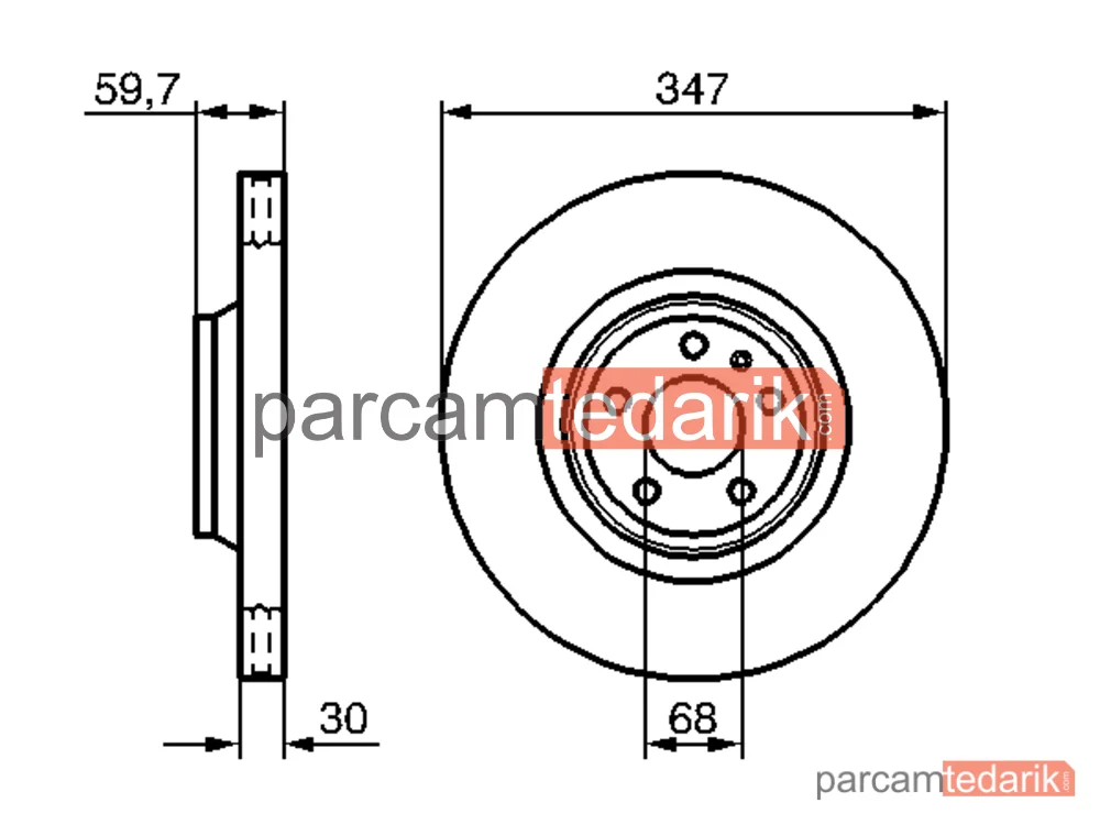 BOSCH 0986479260 | Fren Diski (Ön, 347 mm) — Audi A6 C6, Audi A6 Allroad C6