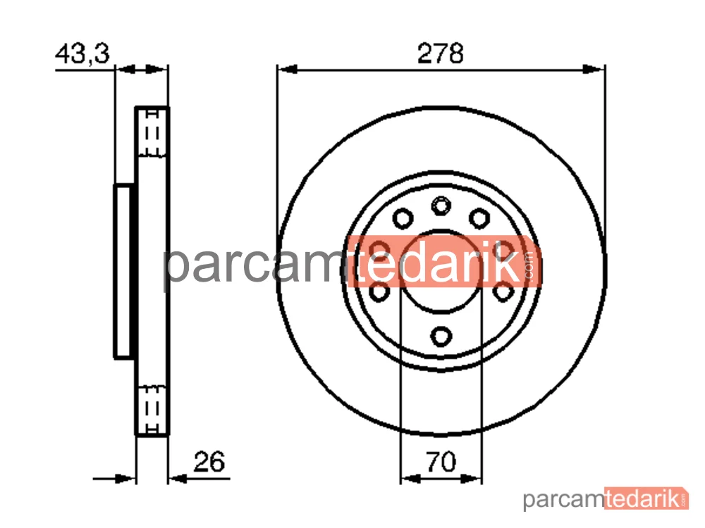 BOSCH 0986479262 | Fren Diski (Ön, 278.2 mm) — Opel Corsa D
