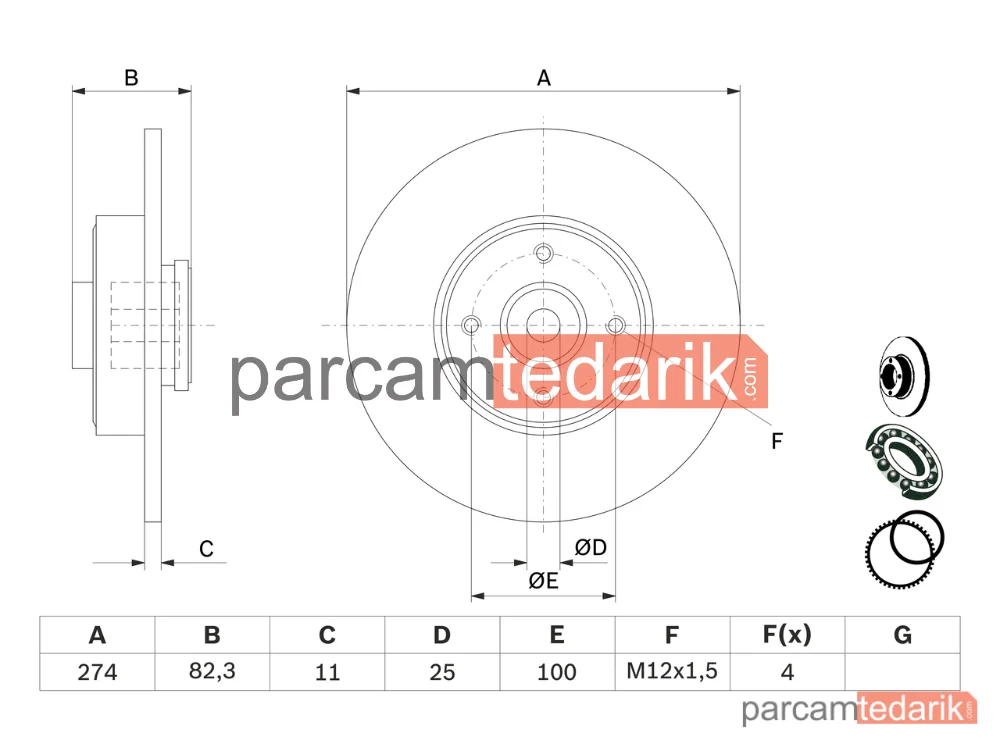 BOSCH 0986479270 | Fren Diski (Arka, 274 mm) — Renault Megane I Kombi, Renault Scénic I Mpv, Renault Megane I Grandtour