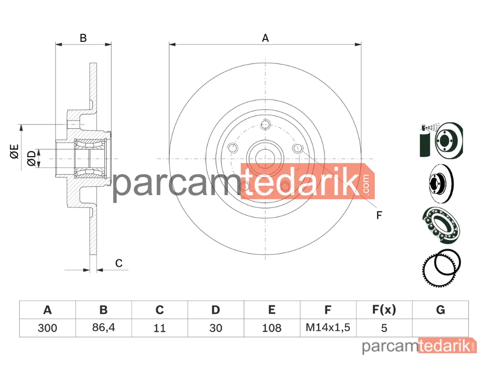 BOSCH 0986479276 | Fren Diski (Arka, 300 mm) — Renault Espace IV, Renault Vel Satis