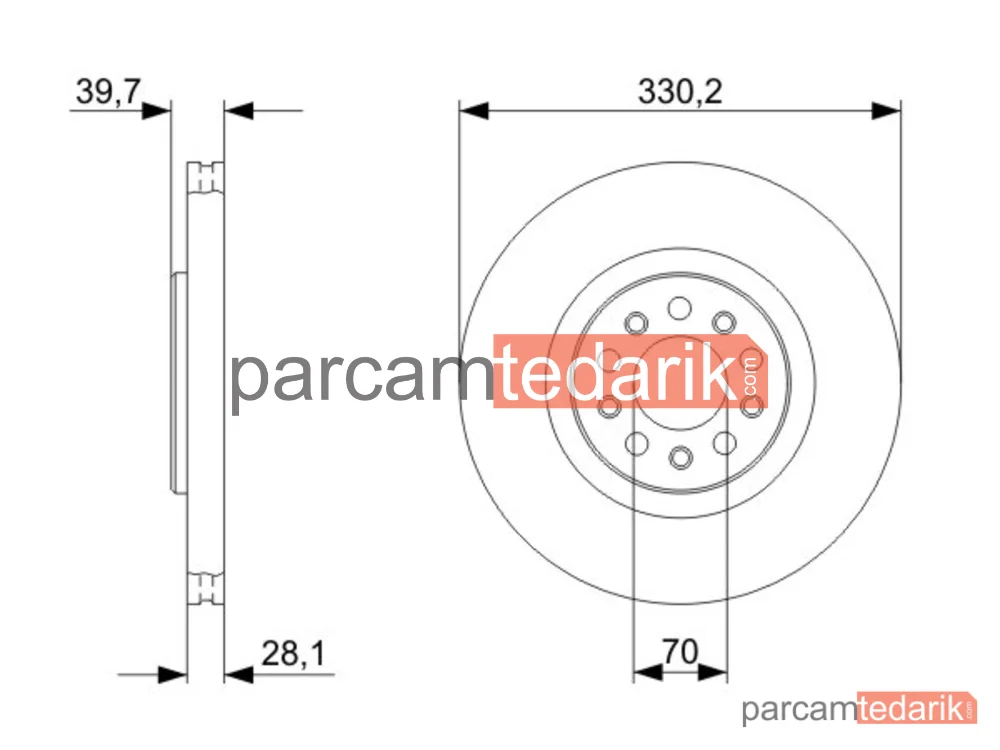 BOSCH 0986479290 | Fren Diski (Ön, 330 mm) — Jeep Cherokee, Alfa Romeo Giulietta, Alfa Romeo Brera