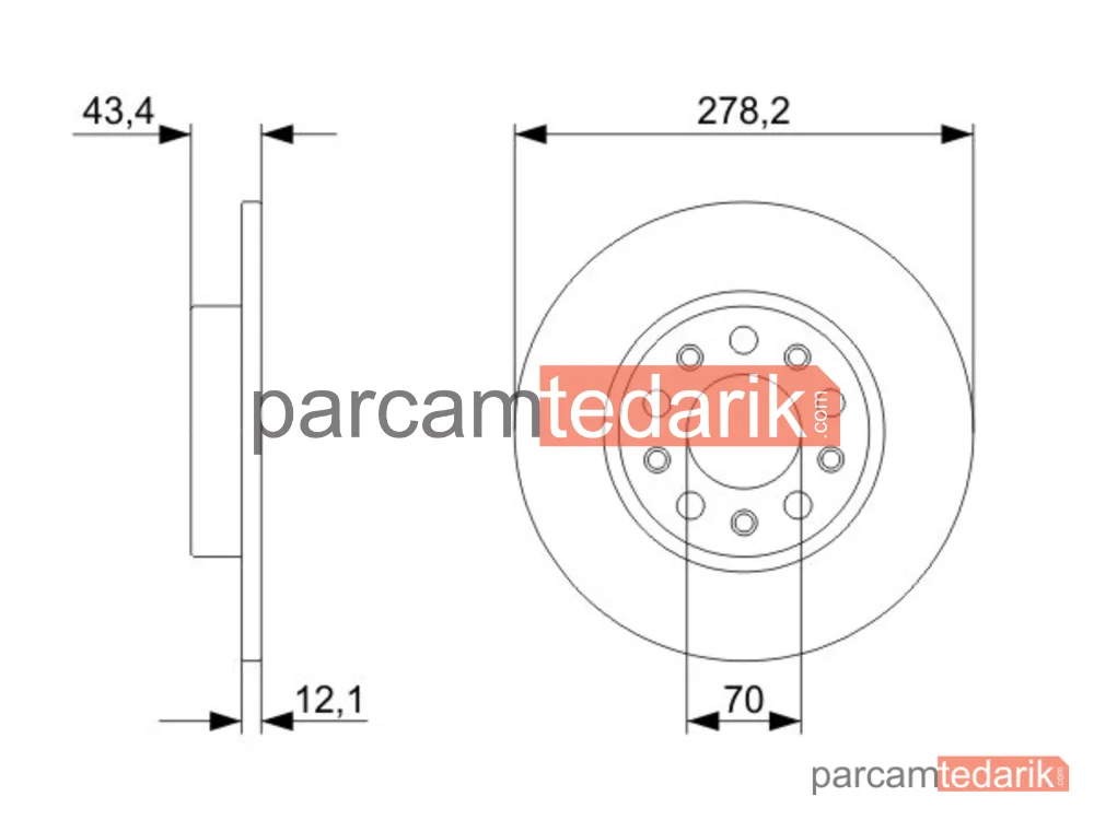 BOSCH 0986479292 | Fren Diski (Arka, 278 mm) — Fiat 500X, Jeep Renegade Suv, Jeep Compass