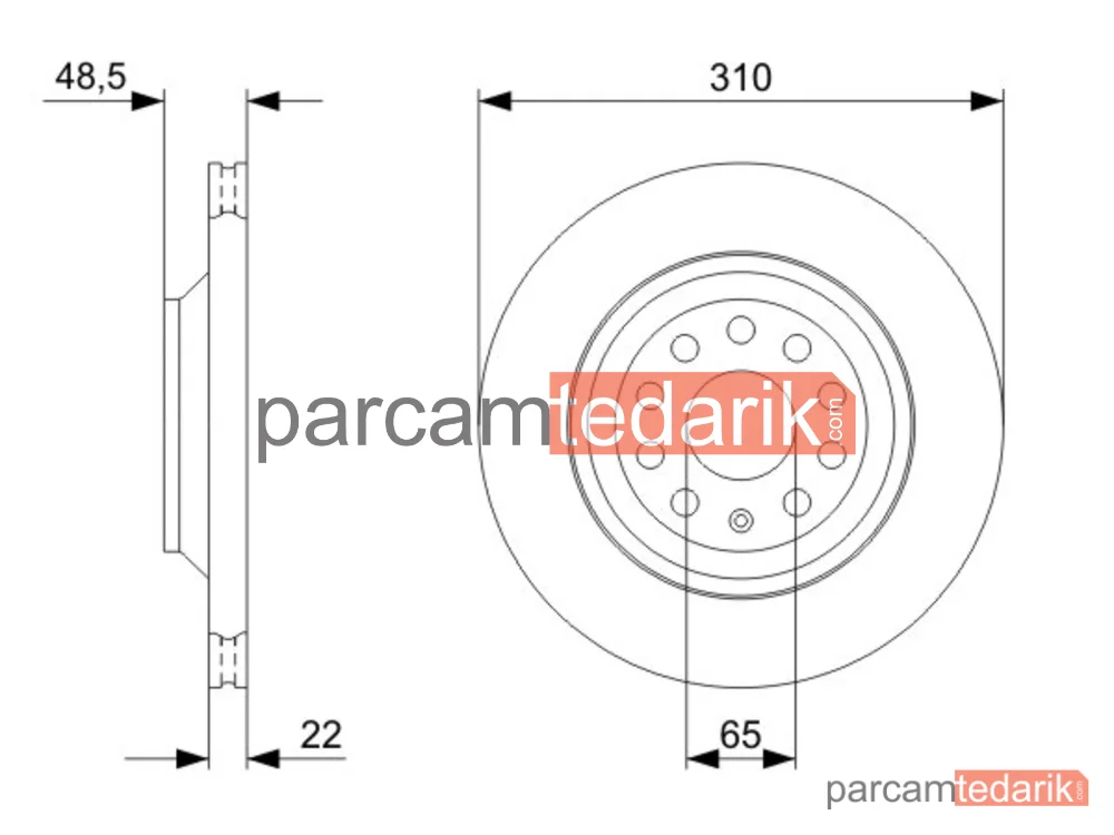 BOSCH 0986479303 | Fren Diski (Arka, 310 mm) — Audi A3, Audi A3 Limousine, Seat Leon ST