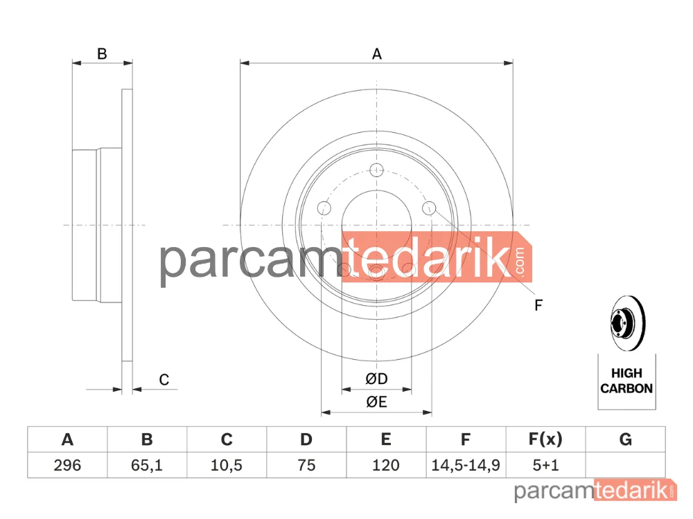 BOSCH 0986479306 | Fren Diski (Arka, 296 mm) — BMW 1, BMW 3, BMW 3 Coupe