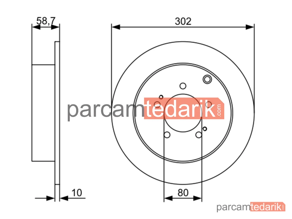BOSCH 0986479318 | Fren Diski (Arka, 302 mm) — Mitsubishi Outlander II, Peugeot 4008, Peugeot 4007