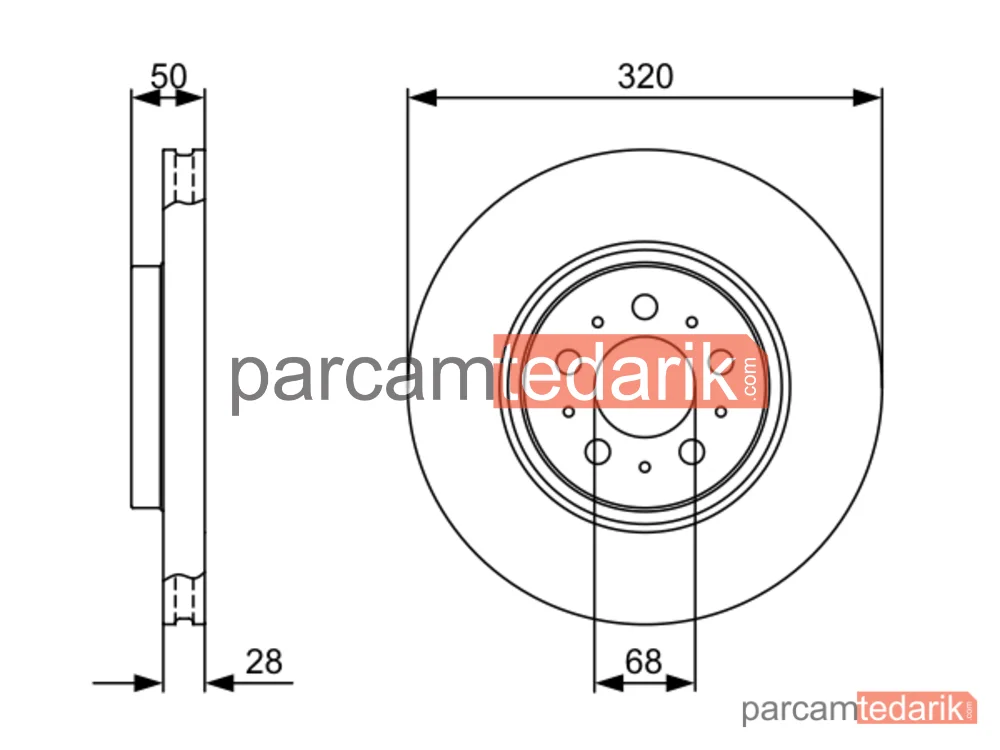 BOSCH 0986479321 | Fren Diski (Ön, 320 mm) — Volvo S80 I, Volvo V70 II, Volvo S60 I
