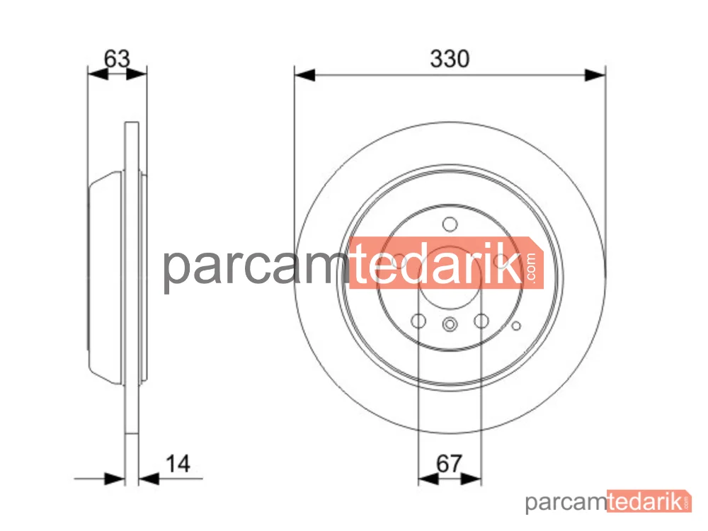 BOSCH 0986479330 | Fren Diski (Arka, 330.2 mm) — Mercedes-Benz M-Serisi, Mercedes-Benz R-Serisi
