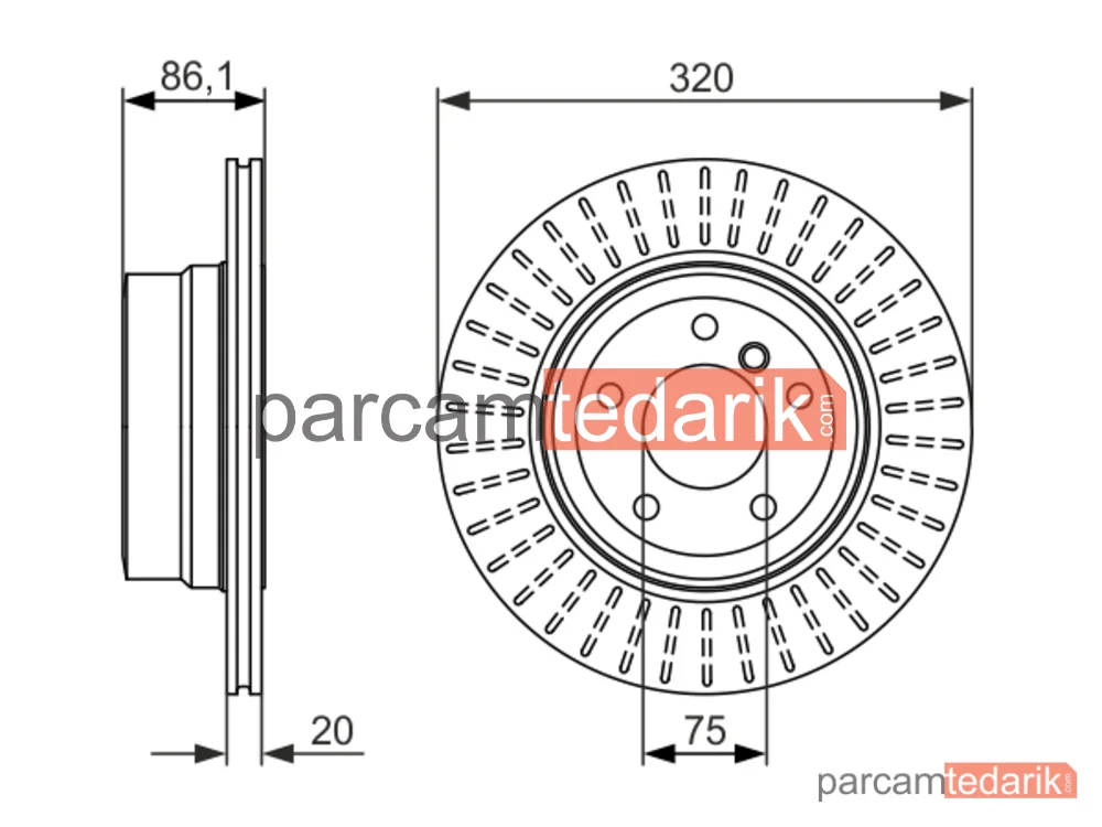BOSCH 0986479351 | Fren Diski (Arka, 320 mm) — BMW 5, BMW 5 Touring