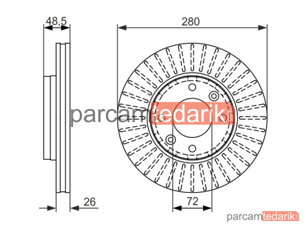BOSCH 0986479353 | Fren Diski (Ön, 279.8 mm) — Kia Carens I Mpv