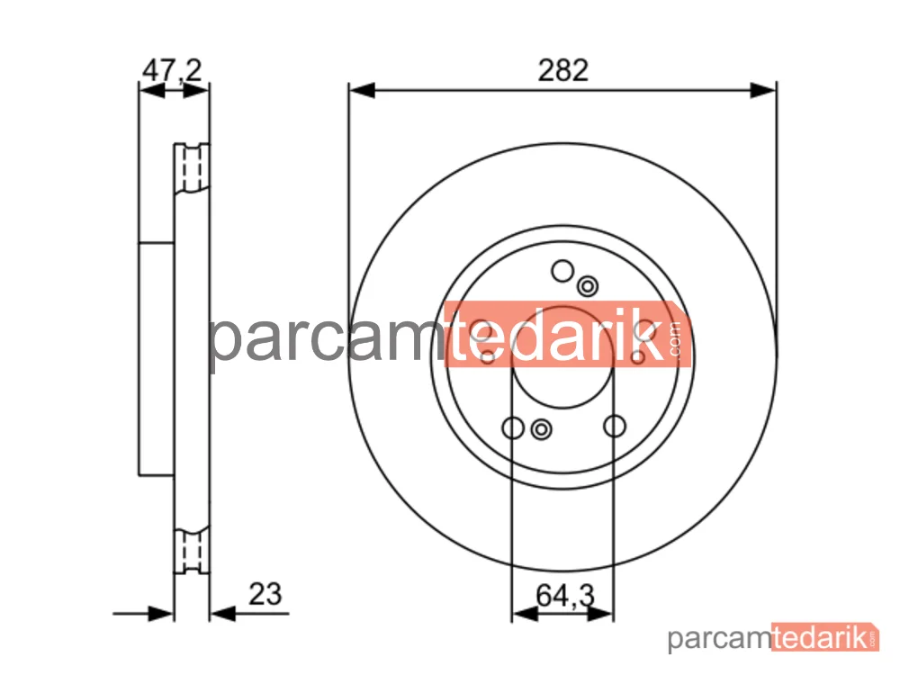 BOSCH 0986479365 | Fren Diski (Ön) — Honda Civic VII, Honda Civic VIII, Honda Cr-V II