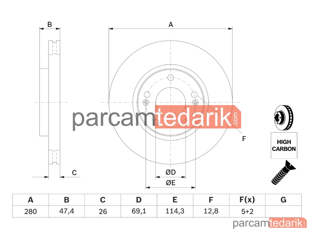 BOSCH 0986479C07 | Fren Diski