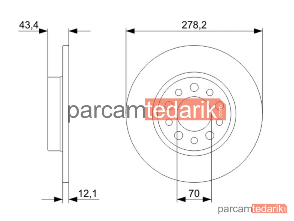 BOSCH 0986479378 | Fren Diski (Arka, 278 mm) — Alfa Romeo 159 Sportwagon, Alfa Romeo 159, Alfa Romeo Spider