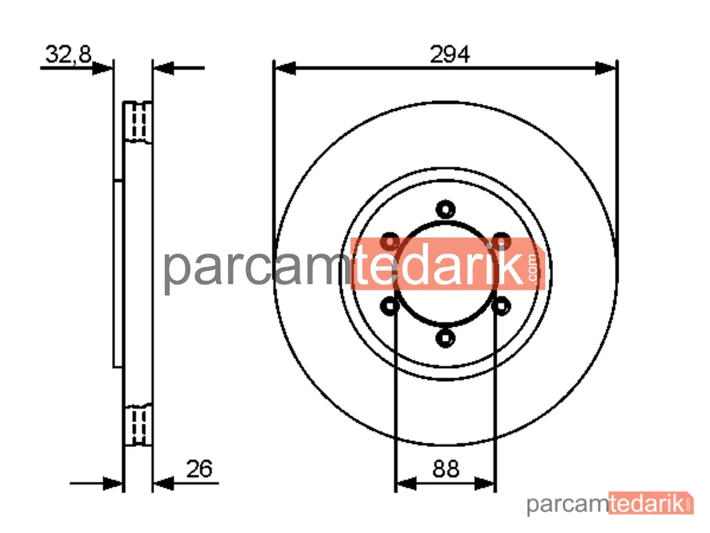 BOSCH 0986479416 | Fren Diski (Ön, 294 mm) — SsangYong Rexton / Rexton II