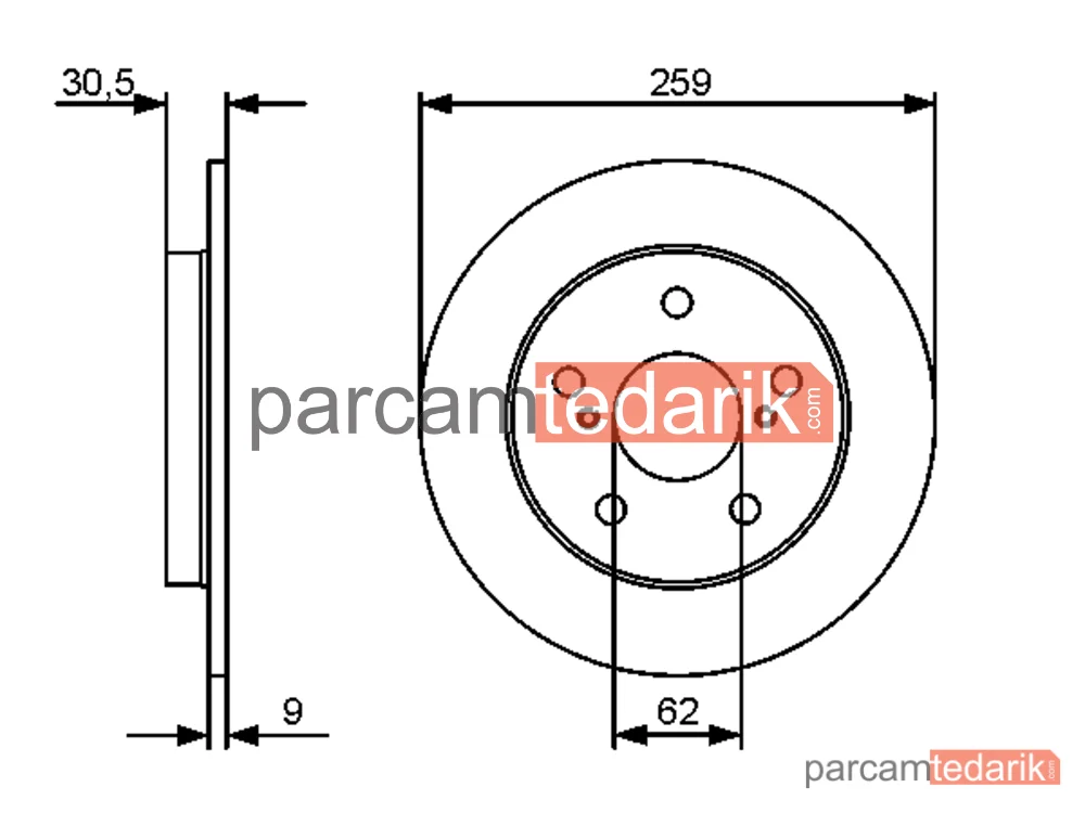 BOSCH 0986479418 | Fren Diski (Arka) — Toyota Corolla, Toyota Auris