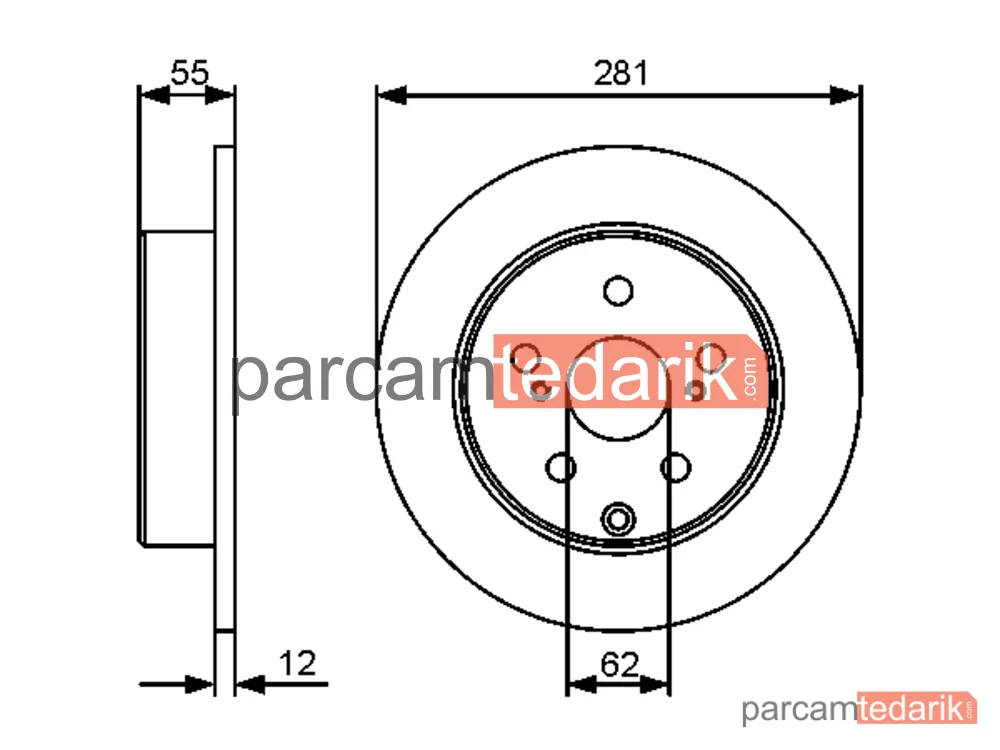 BOSCH 0986479419 | Fren Diski (Arka) — Toyota Rav 4 IV, Toyota Rav 4 III