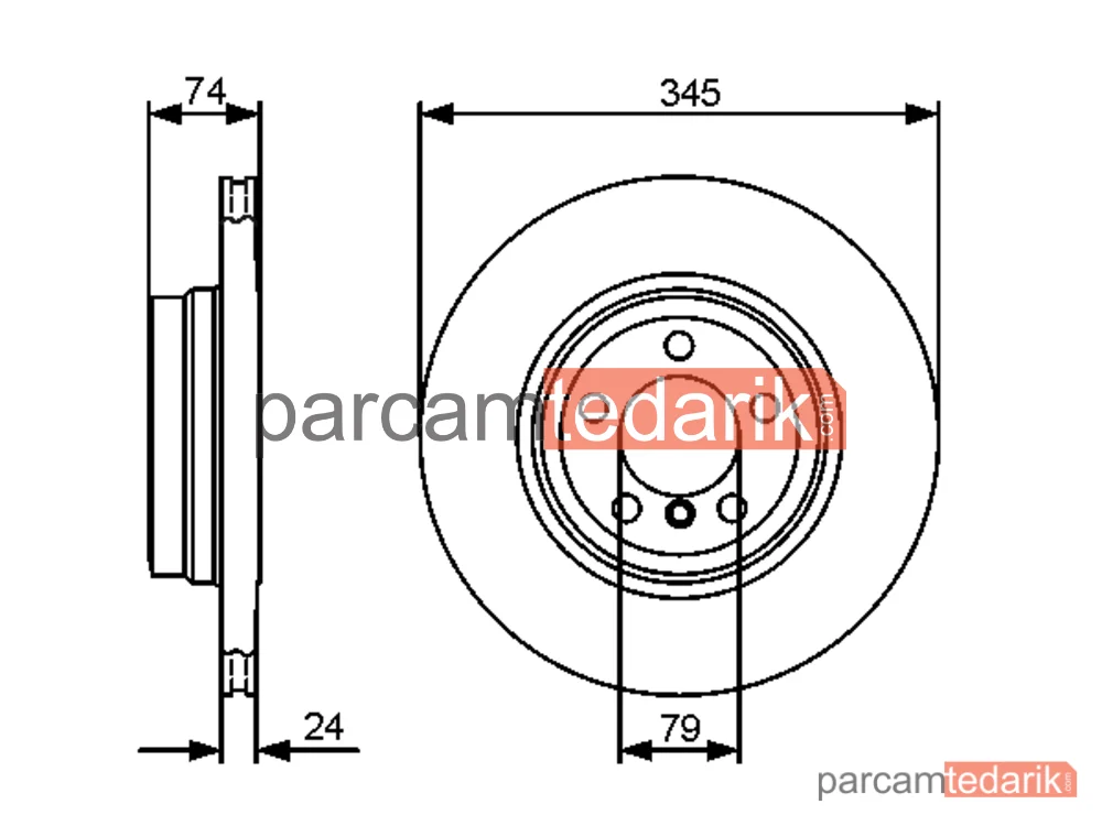 BOSCH 0986479440 | Fren Diski (Arka, 345 mm) — BMW 7