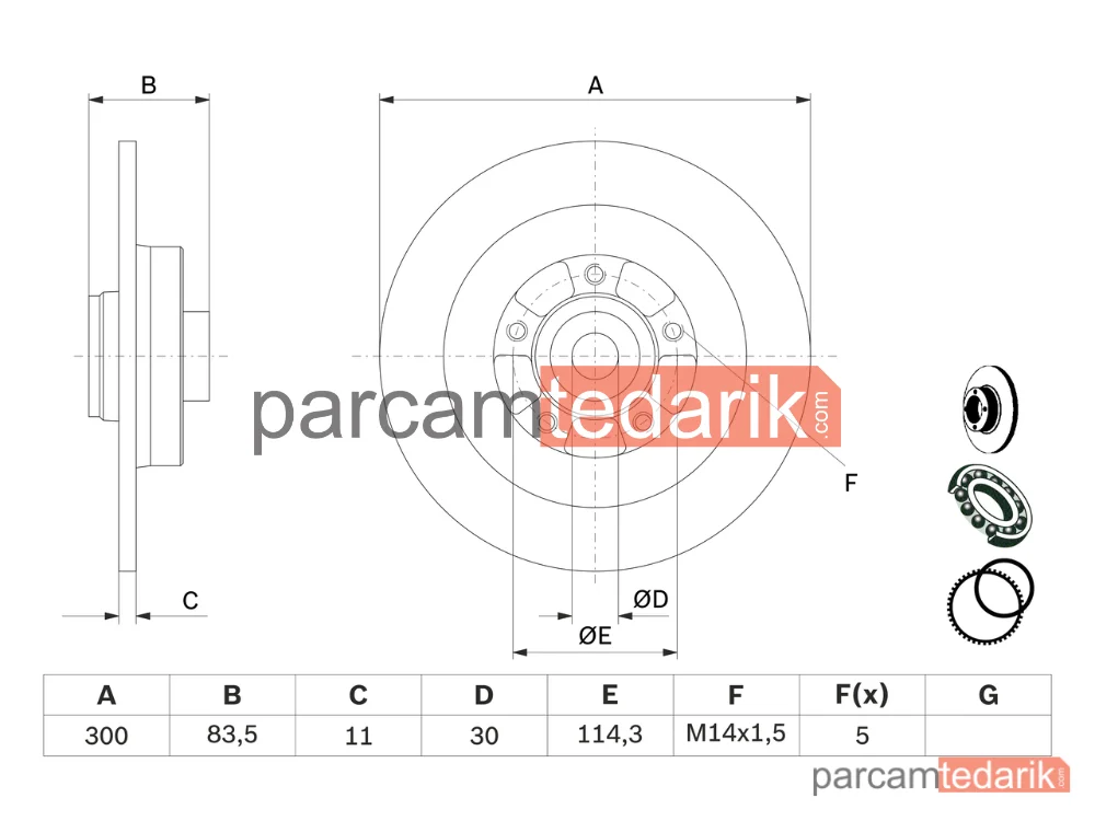 BOSCH 0986479445 | Fren Diski (Arka, 300 mm) — Renault Laguna III, Renault Laguna III Grandtour, Renault Latitude