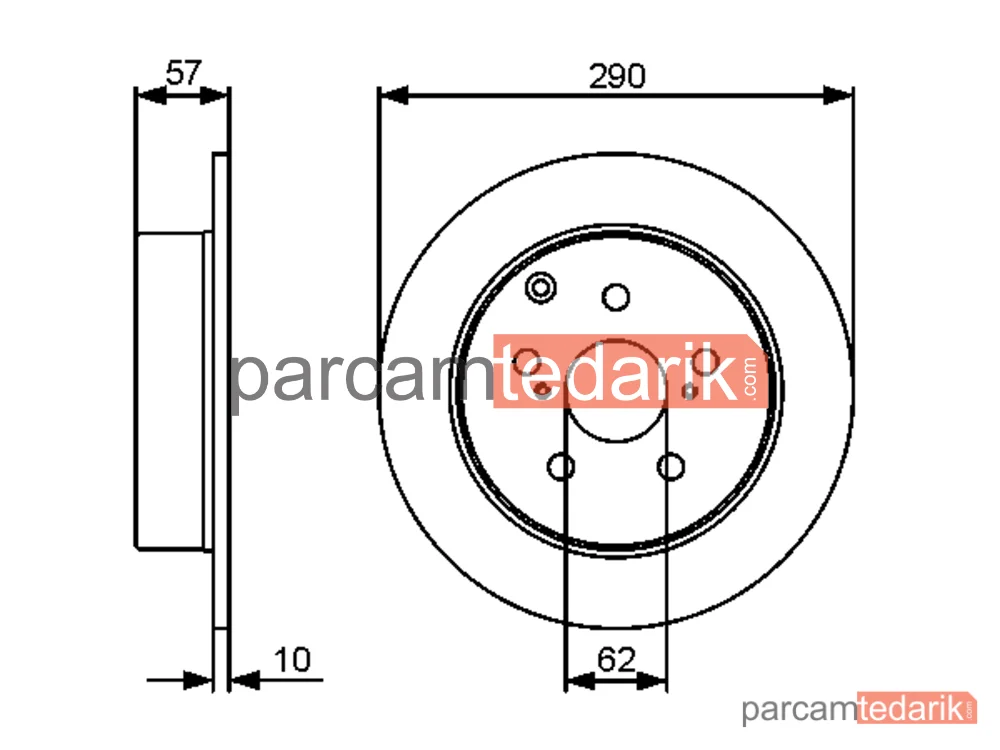 BOSCH 0986479448 | Fren Diski (Arka, 290 mm) — Toyota Corolla Verso