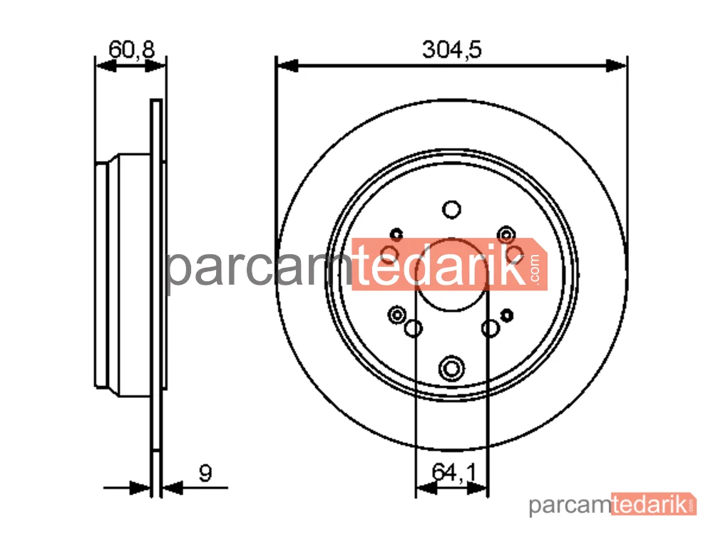 BOSCH 0986479449 | Fren Diski (Arka) — Honda Cr-V II, Honda Cr-V III