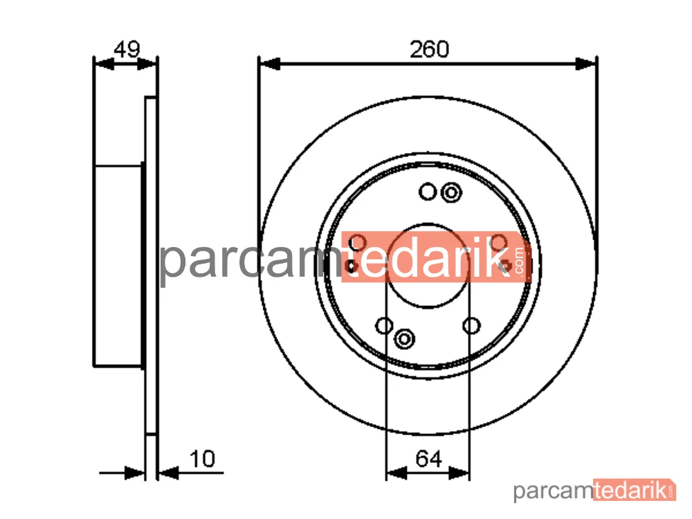 BOSCH 0986479450 | Fren Diski (Arka) — Honda Accord VII